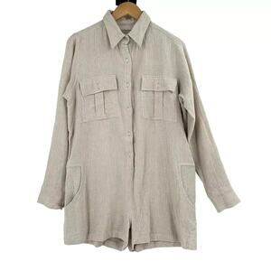 Bahhgoose Dai Jumpsuit Romper XS Linen Blend Oversized Boho Beach Lagenlook